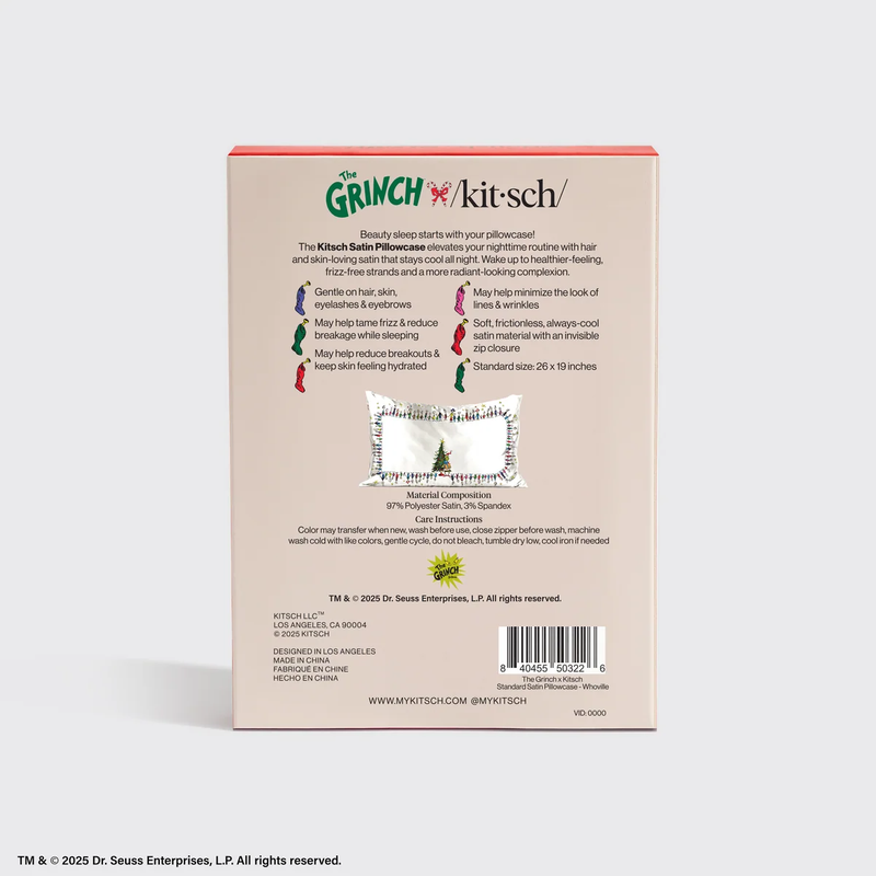 The Grinch x Kitsch Satin Pillowcase
