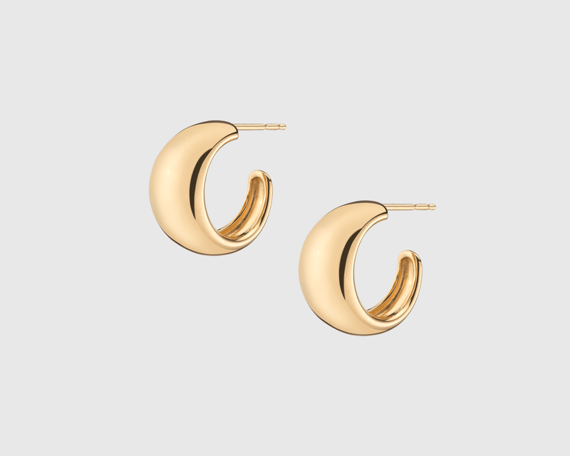 Gold Smooth Small Arch Hoops