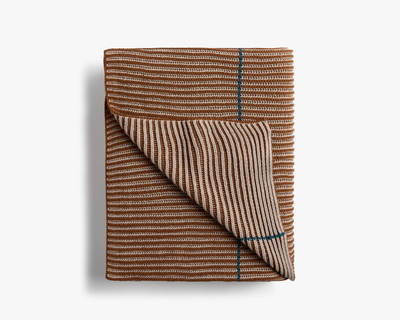 Organic Two-Tone Rib Knit Throw