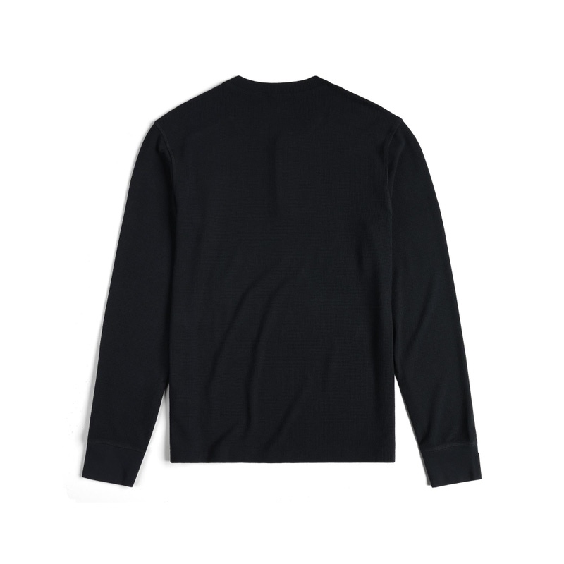 Men's Global Waffle Henley, Black
