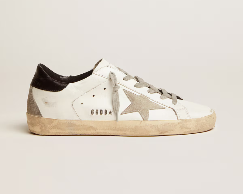 Women’s Super-Star with Black Heel Tab and Metal Stud Lettering