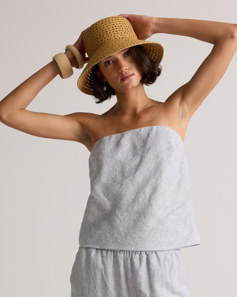 100% European Linen Strapless Top