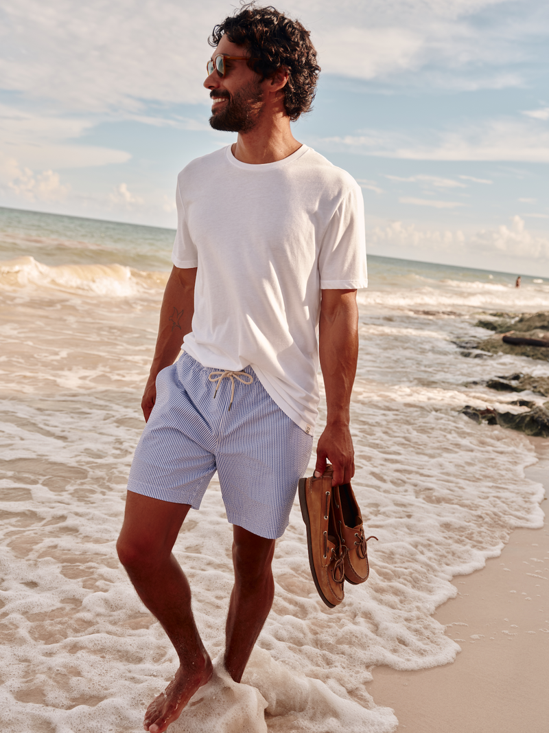 Bayberry Trunk, Light Blue Seersucker