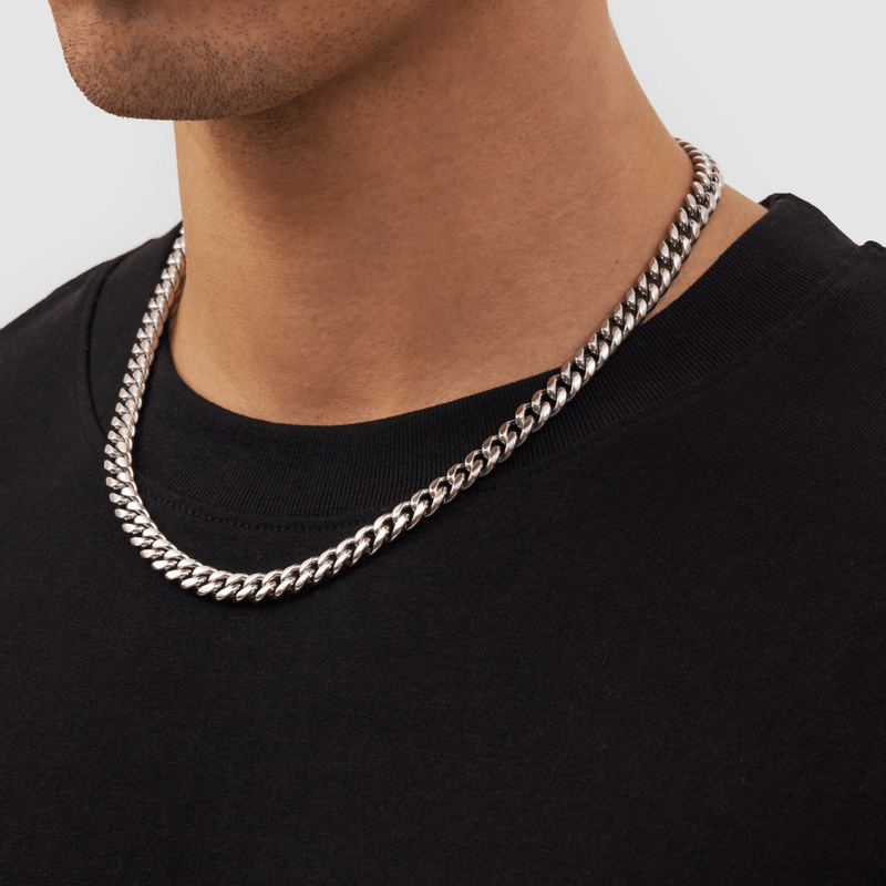 Silver Cuban Chain 8mm