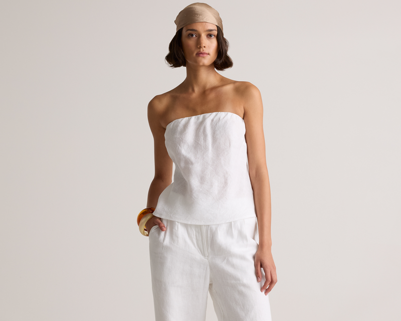100% European Linen Strapless Top