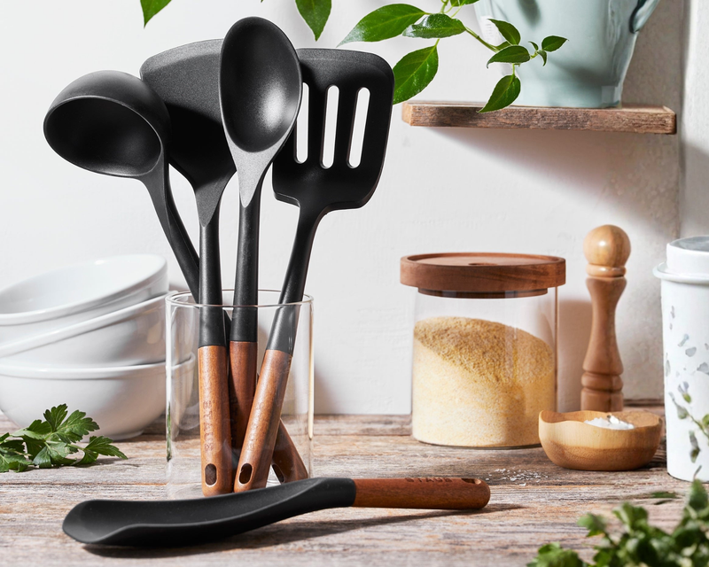 Wooden Handle 5-Piece Cooking Utensil Set