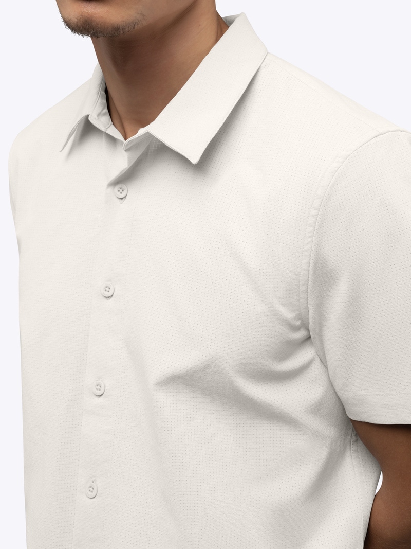 Men's Crossover Button Up, Bone
