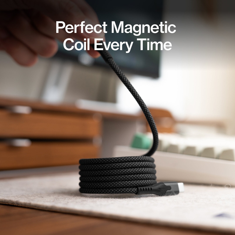 MagStack Auto-Coiling USB-A to USB-C 3' Cable