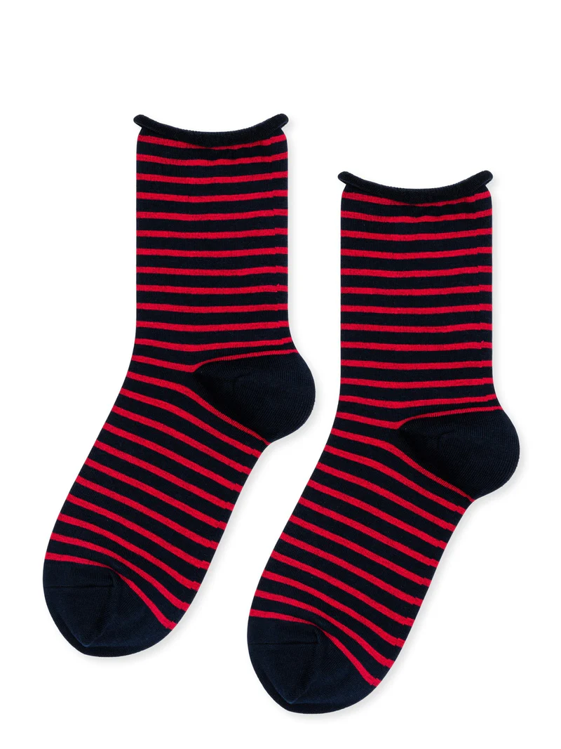 Women's Nautical Stripe Crew Sock