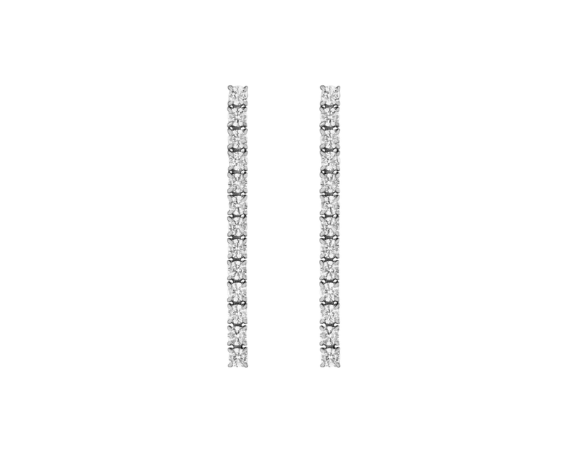 Unbreakable Lab Grown White Sapphire Tennis Earrings
