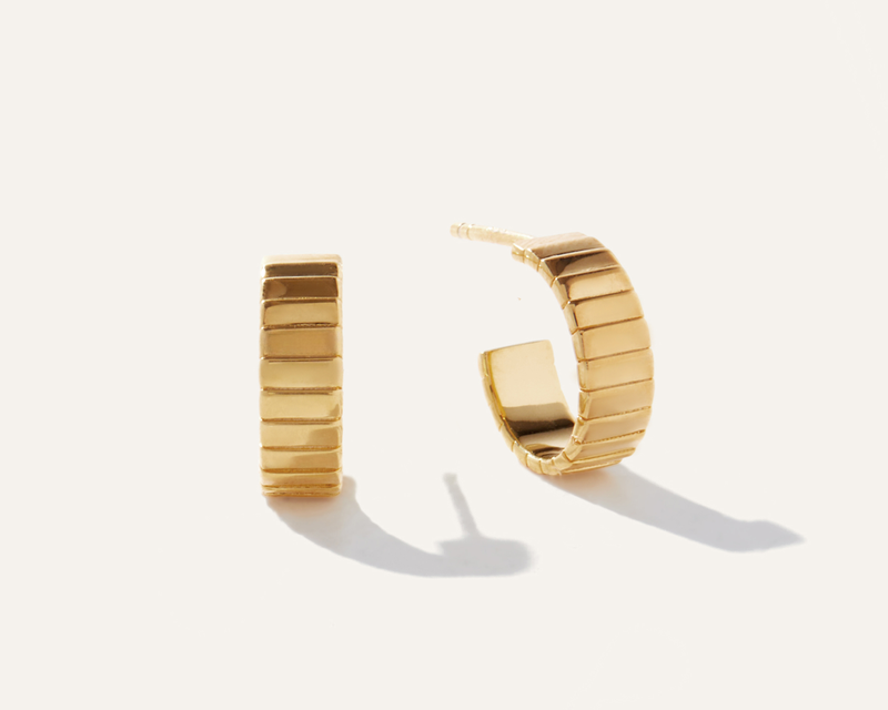 Ridge Half Huggie Hoops