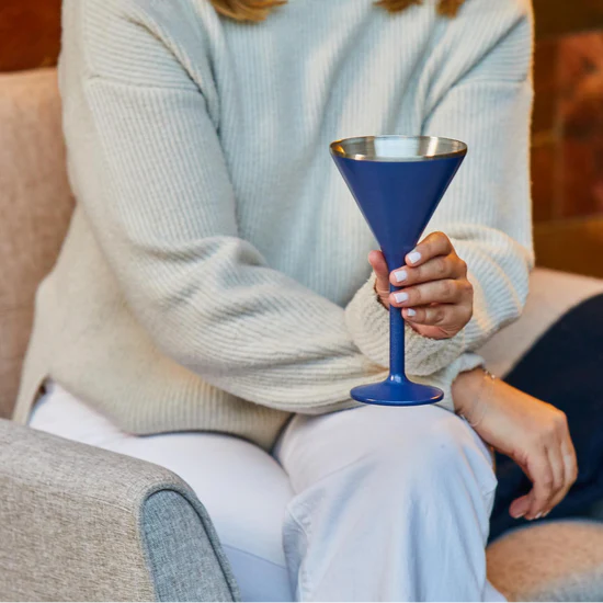 Stainless Steel Stemmed Martini Glass, Set of 2