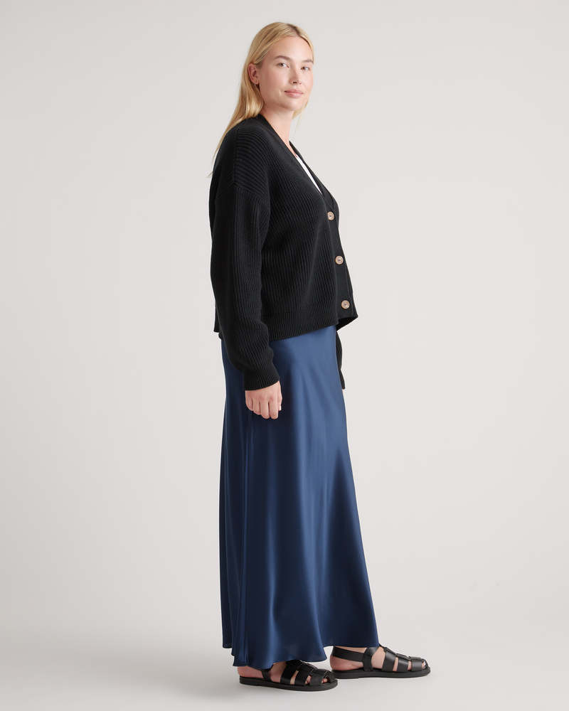 100% Organic Cotton Fisherman Boxy Cropped Cardigan