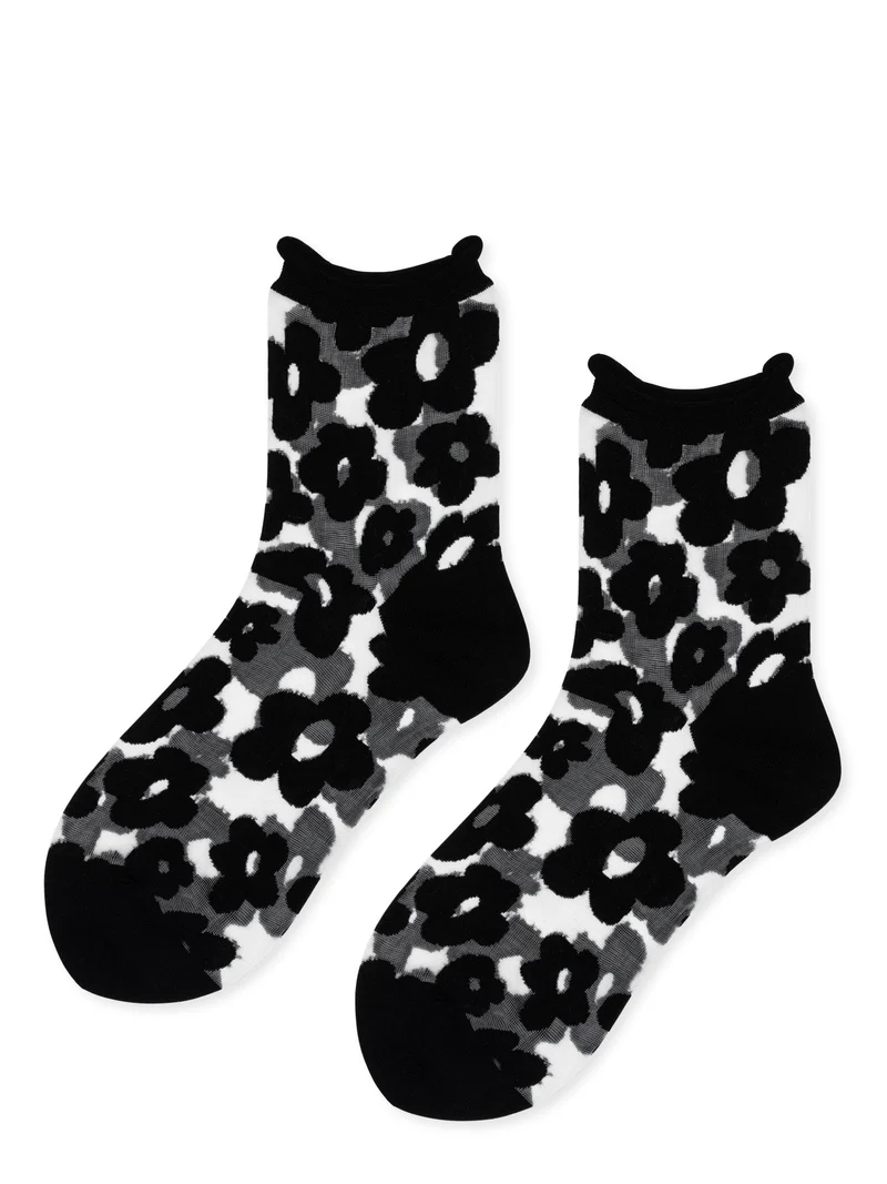 Women's Pop Sheer Short Crew Sock