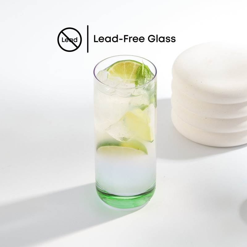 Hue Colorful Highball Drinking Glasses, Set of 6