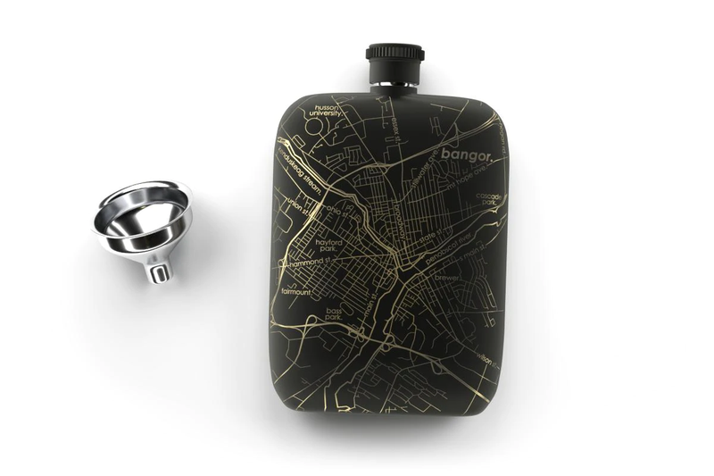 Home Town Maps Pocket Flask