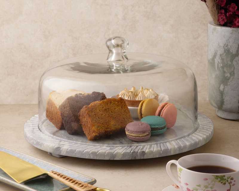 Blinq Onyx Marble Cloche Board