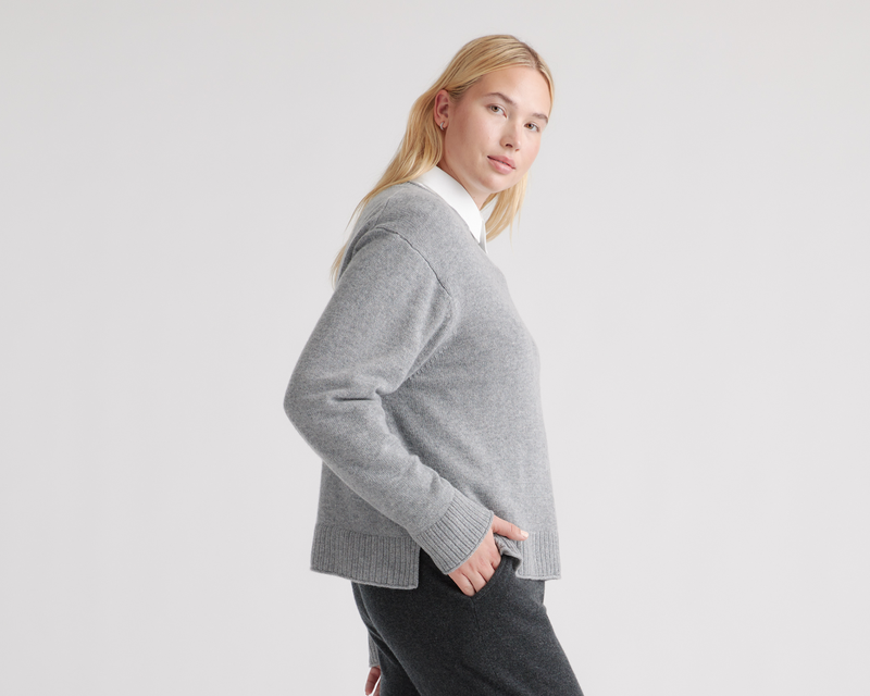 Mongolian Cashmere Boxy Crewneck Sweater