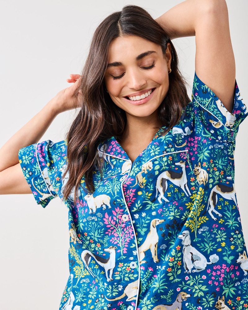 Short PJ Set in Must Love Dogs, Indigo