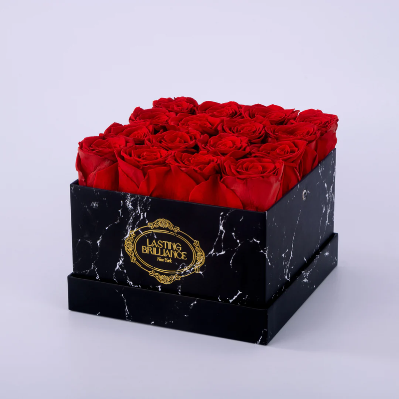 Ruby Crush 16 Red Roses In Marble Box