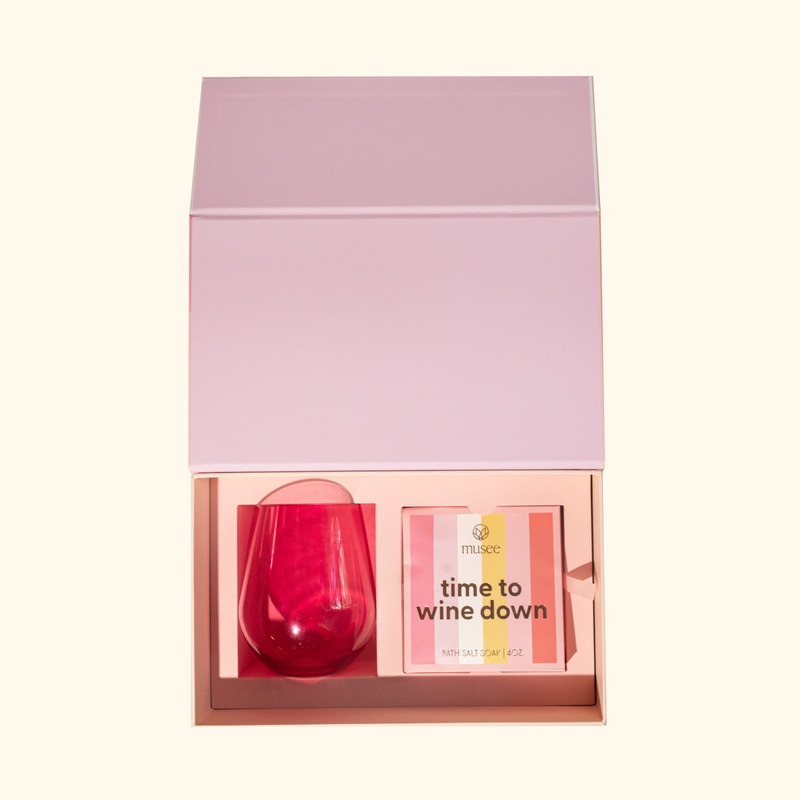 Cheers Wine Glass & Bath Salt Trio Gift Box