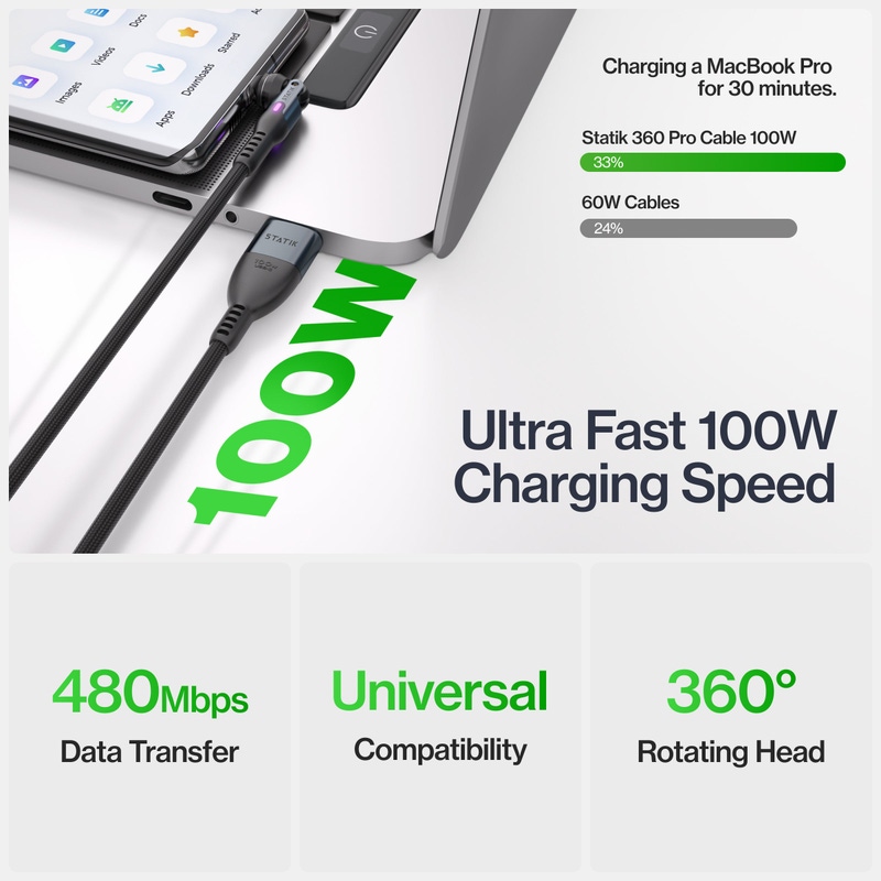360 Pro 5-in-1 Universal Magnetic Charging Cable