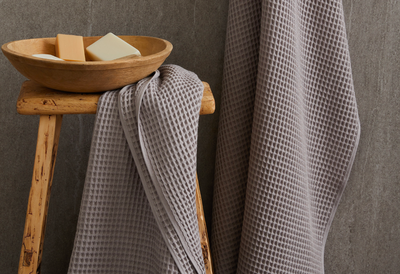 Organic Turkish Waffle Bath Towels, Set of 2