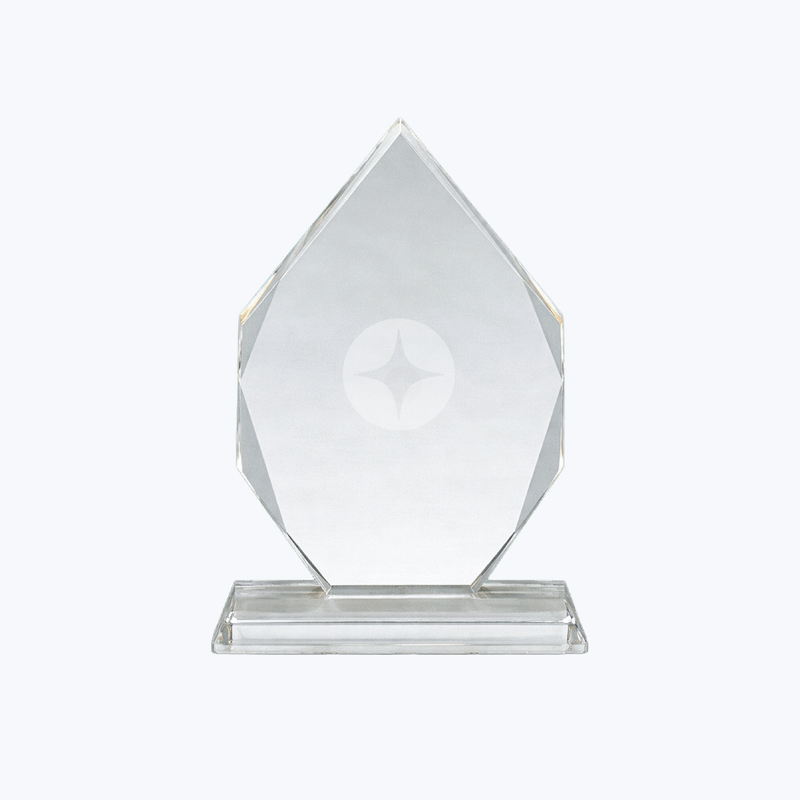 Branded 7" Diamond Crystal on Clear Pedestal Base