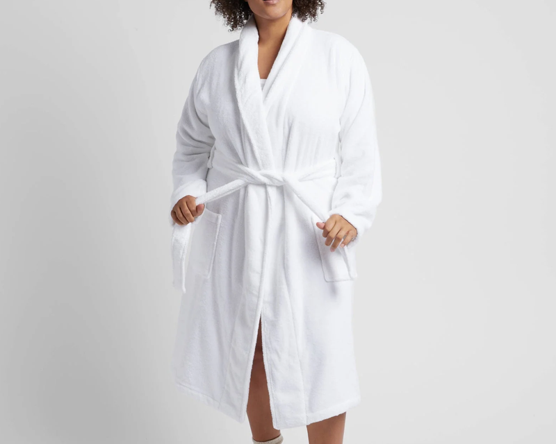 Classic Turkish Cotton Robe, White