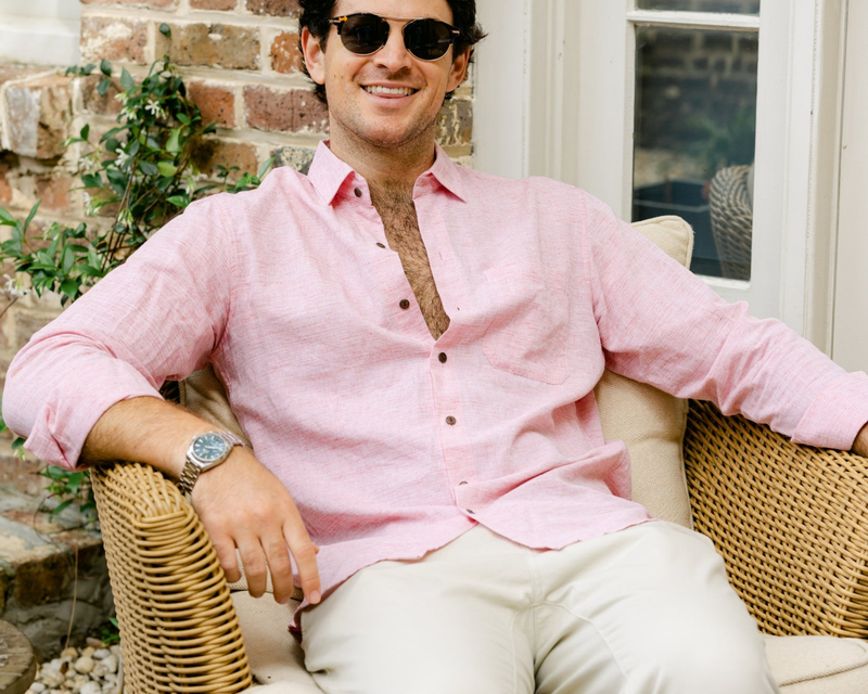 The Rosé Blusher Long Sleeve Linen Shirt