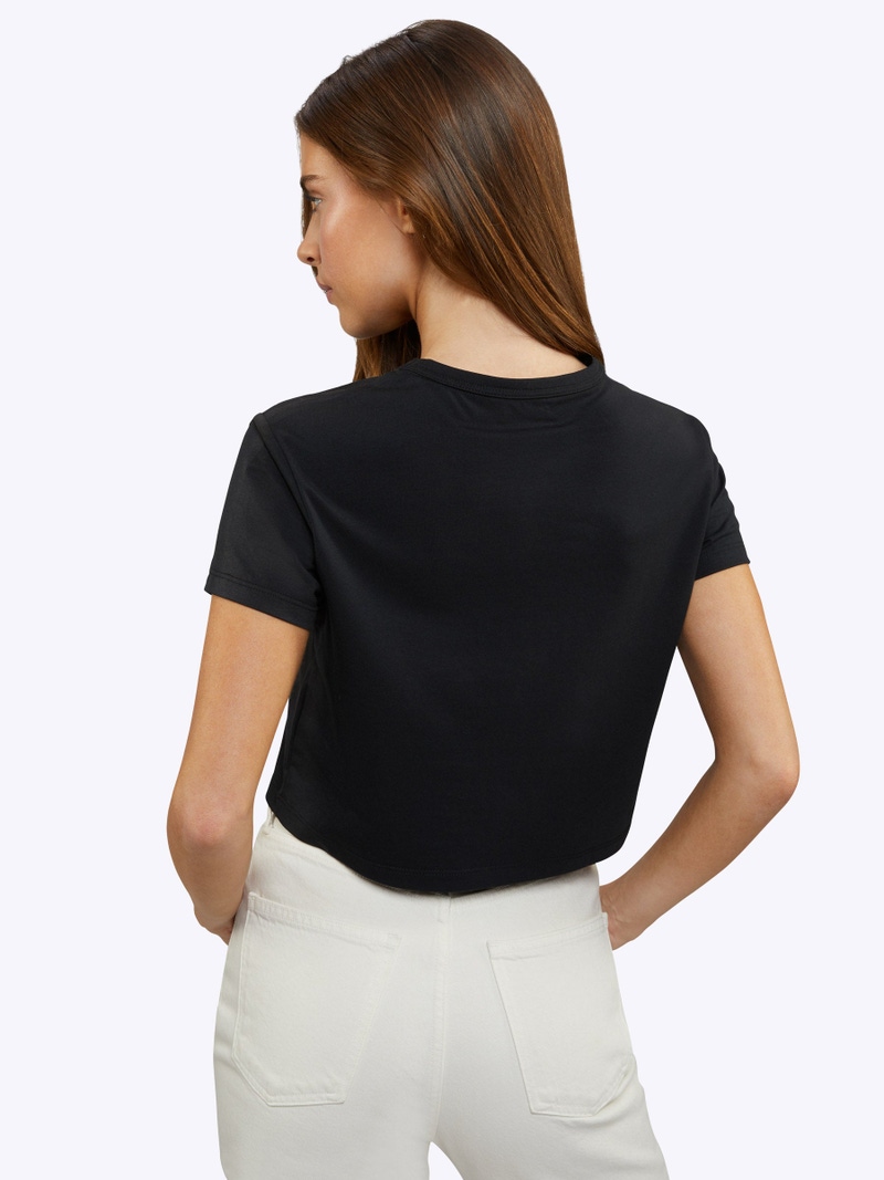 Women's Cropped Almost Friday Tee, Black