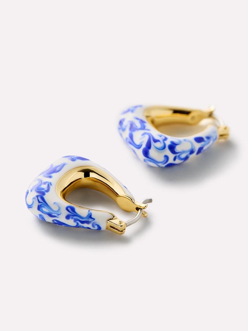 Dakota Marble Blue Statement Earrings