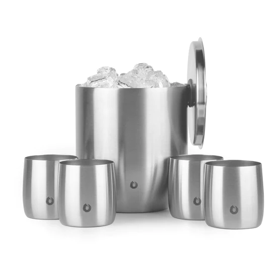 Ice Bucket and Rocks Glasses Barware Set