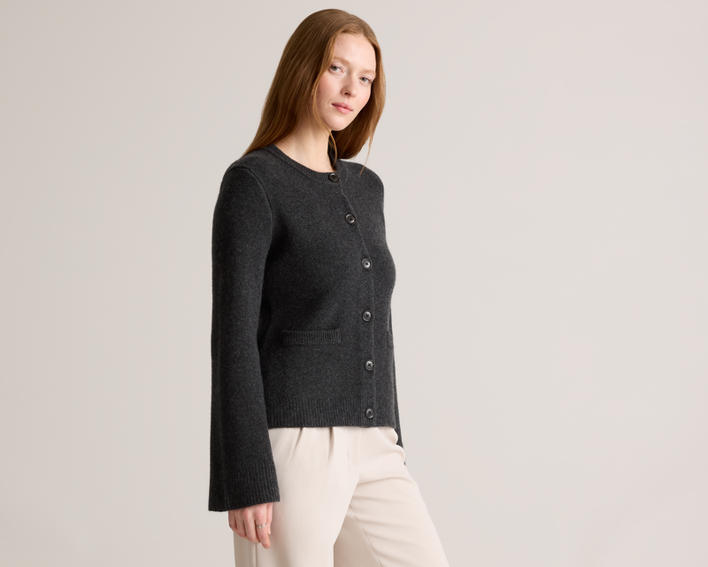 Mongolian Cashmere Structured Cardigan