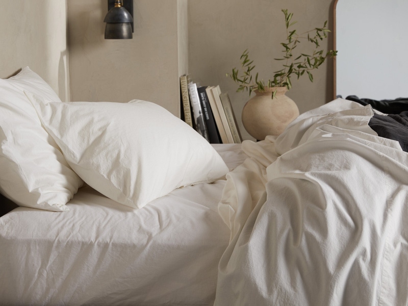 Percale Fitted Sheet (Cream)