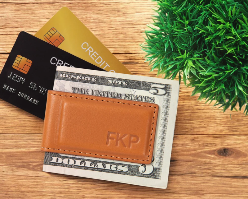 Personalized Leather Money Clip