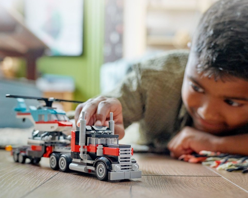Creator 3-in-1 Flatbed Truck with Helicopter