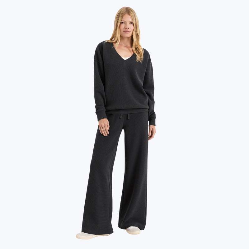 Branded Organic Luxe Waffle V-Neck Top
