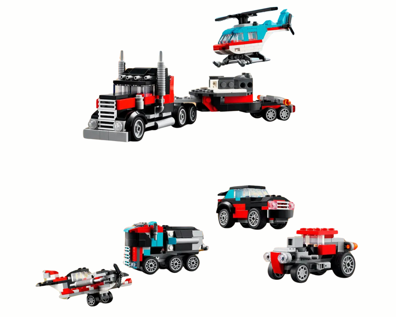 Creator 3-in-1 Flatbed Truck with Helicopter