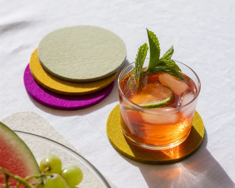 Merino Wool Round Coaster 4-Pack