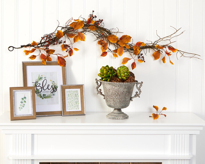 4’ Fall Foliage, Berries  and Twig Artificial Garland