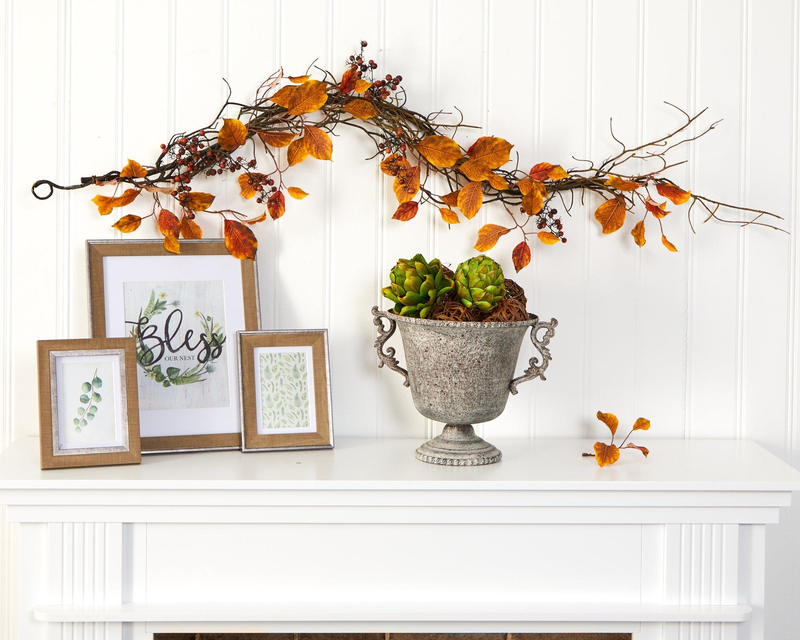 4’ Fall Foliage, Berries  and Twig Artificial Garland
