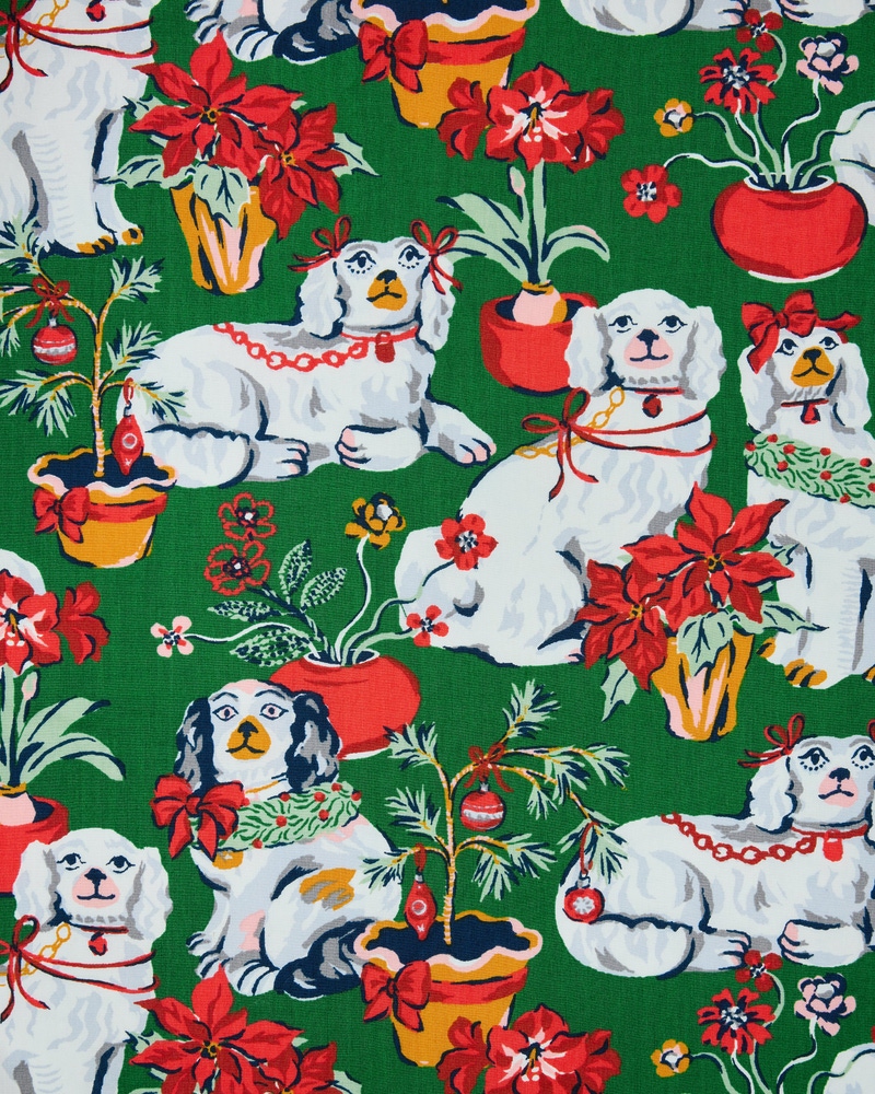 Reese Boxer Set in Good Dog Christmas, Evergreen