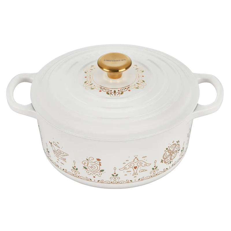 Noël Collection Enameled Cast Iron 3.5 QT Signature Round Dutch Oven