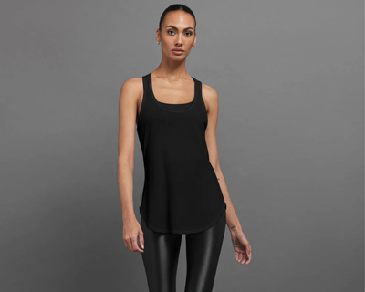 Long RacerBack Tank, Black