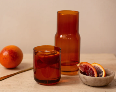 Tinted Glass Stackable Carafe and Glass Set
