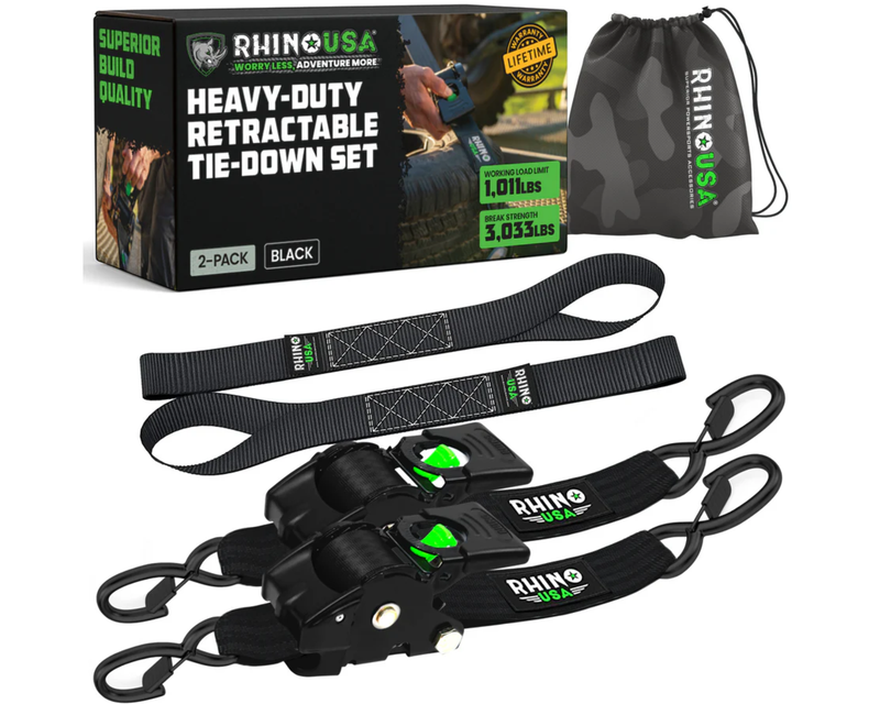 2" x 10' Retractable Ratchet Straps