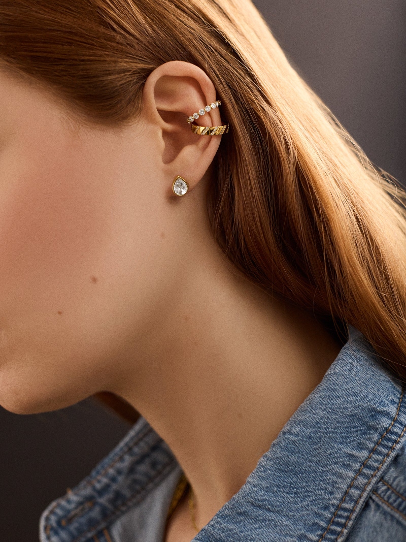 Donna 18K Gold Bezel Earrings