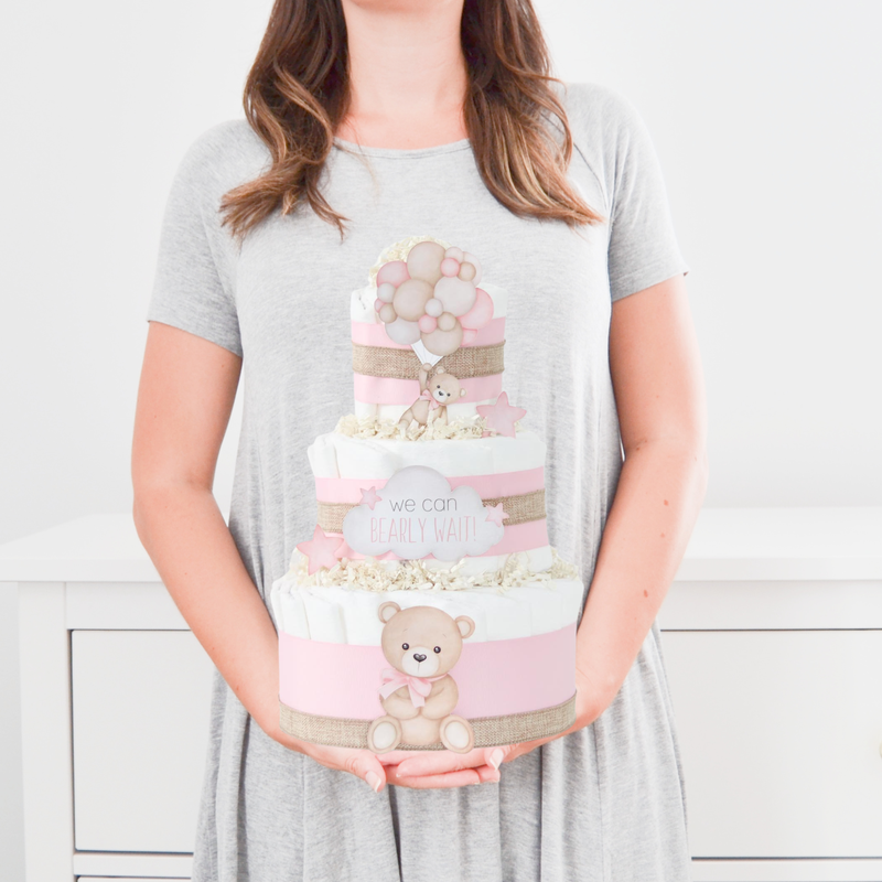 Pink Diaper Cake 
