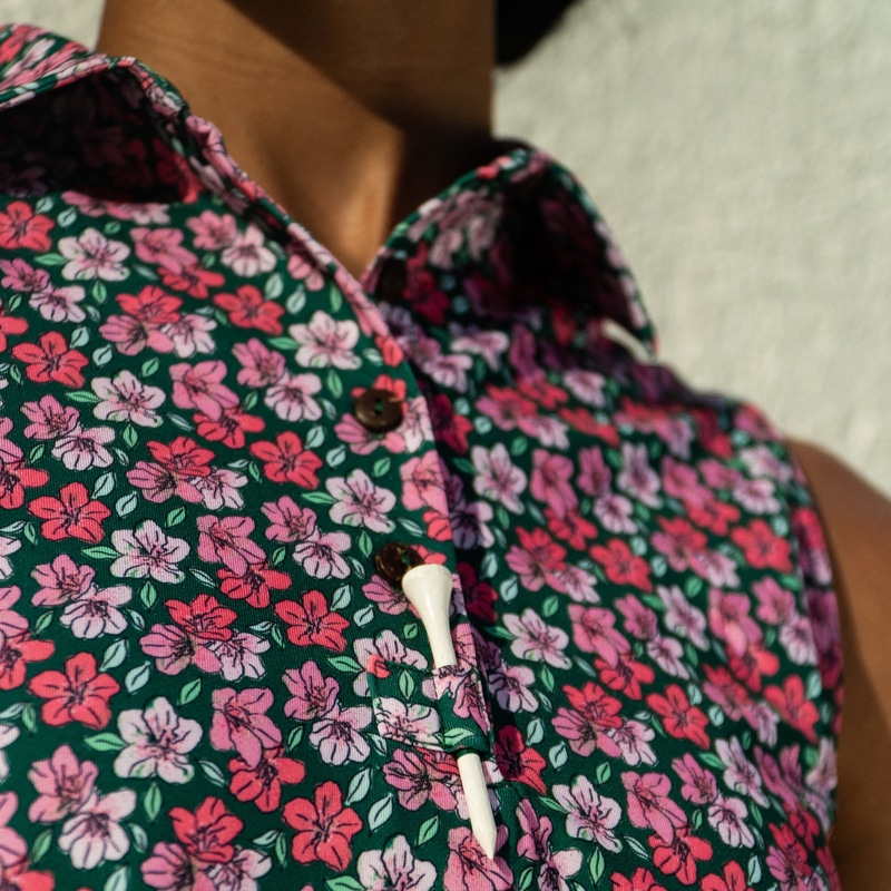 The Azaleas Sleeveless Golf Polo
